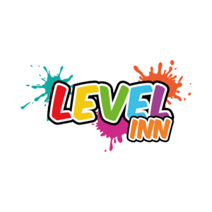 Kleurrijk en speels logo dat staat voor de leuke varieerende activiteiten die Stichting Level Inn Venray organiseerd voor kinderen en jeugd