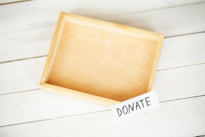 Donatiebox voor donaties van verschillende producten